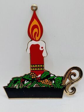 Lillian Vernon Lillikins Candle Brass Ornament Hand Painted Rare Vintage Find